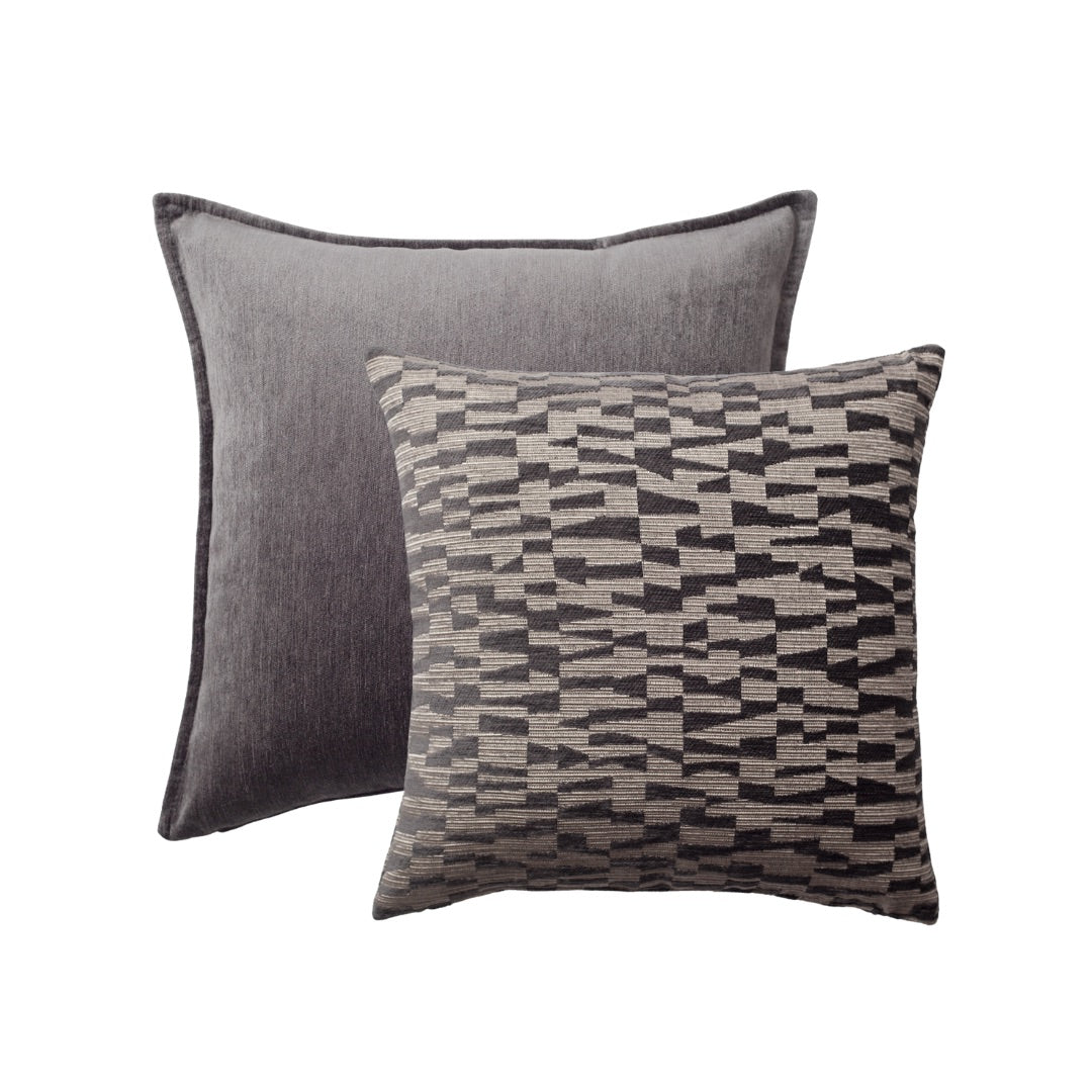 Eliza & Bistro - Dekoratif Yastık - 2'li Kombin Set - Antrasit