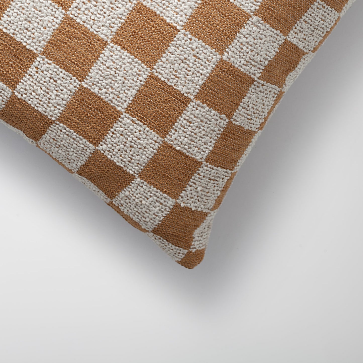 Mojo - Keten Dama Desenli Kırlent 45x45 - Hardal