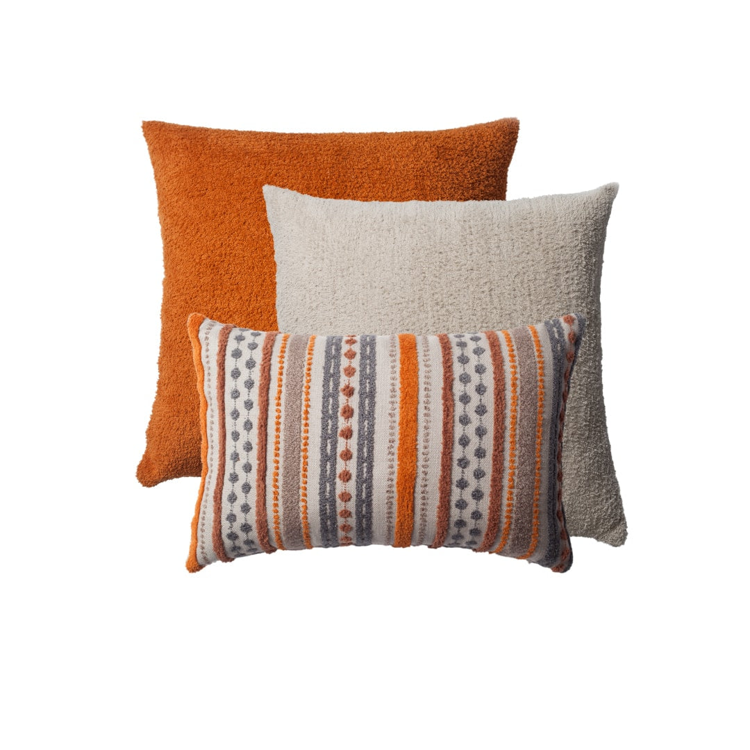" Nomad & Cozy " - Dekoratif Yastık- 3'lü Kombin Set - Turuncu Kırlent Set