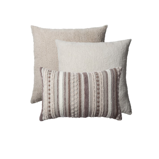 " Nomad & Cozy " - Dekoratif Yastık- 3'lü Kombin Set - Bej Kırlent Set