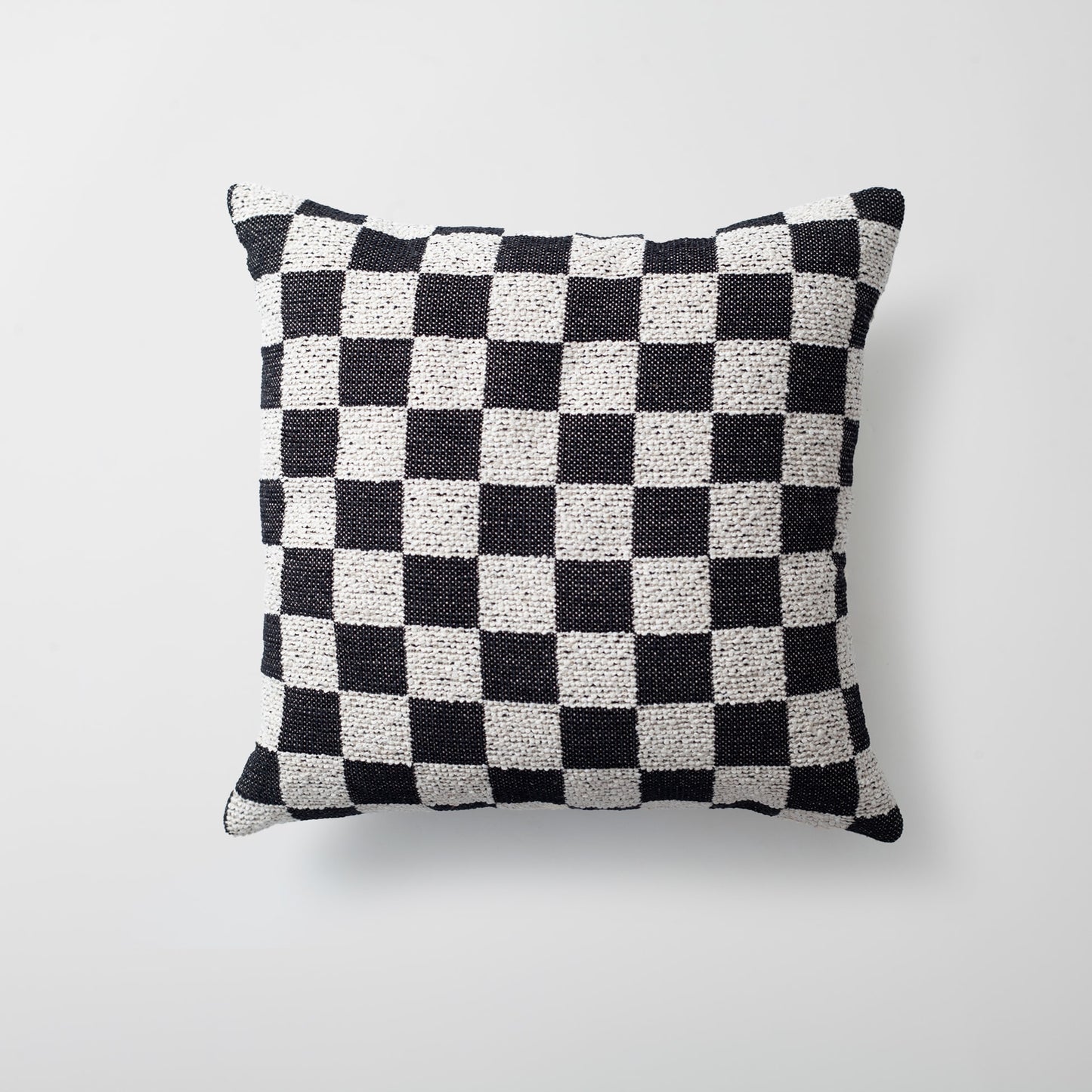 Mojo  - Keten Dama Desenli Kırlent 45x45 - Siyah Beyaz Kırlent