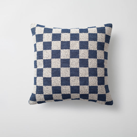 Mojo  - Keten Dama Desenli Kırlent 45x45 - Lacivret Kırlent