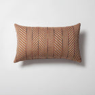 Sense - Keten Degrade Çizgili Balıksırtı Desenli Kırlent 30x50 - Turuncu