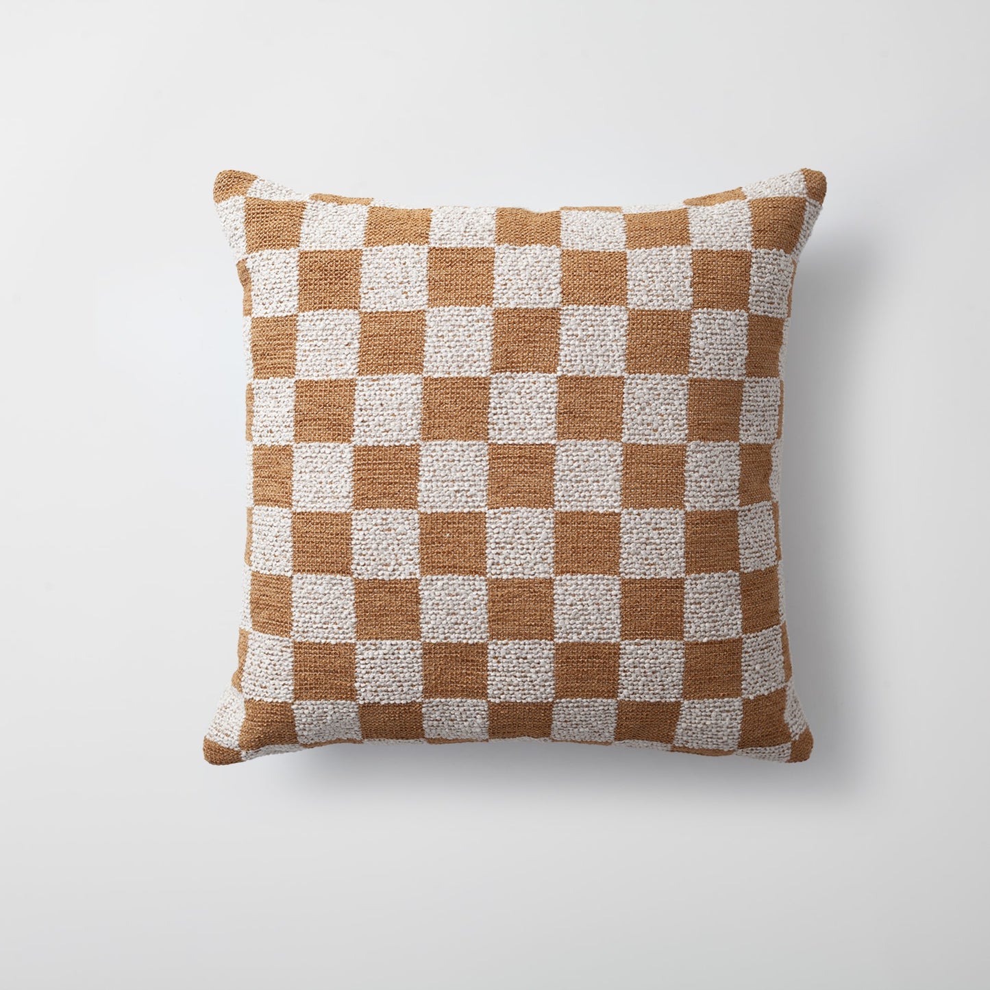 Mojo  - Keten Dama Desenli Kırlent 45x45 - Hardal Kırlent