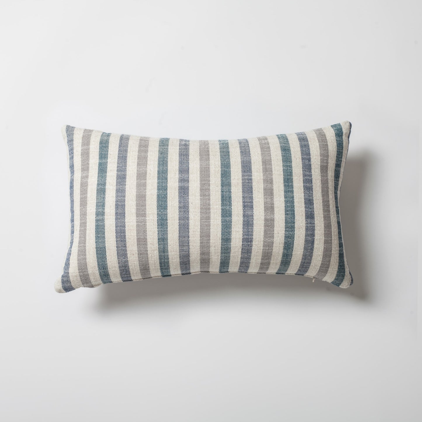 StripeOnStripe - Dekoratif Yastık - 3'lü Kombin Set - Mavi & Keten