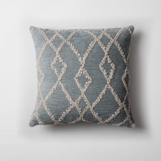 Savoy  - Geometrik Baklava Desenli Kırlent 45x45 - Mavi Kırlent