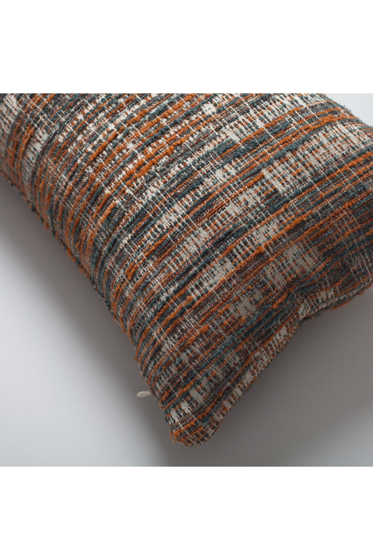 Tweed - Soyut Desenli Dokulu Dikdörtgen Kırlent 30x50 - Turuncu