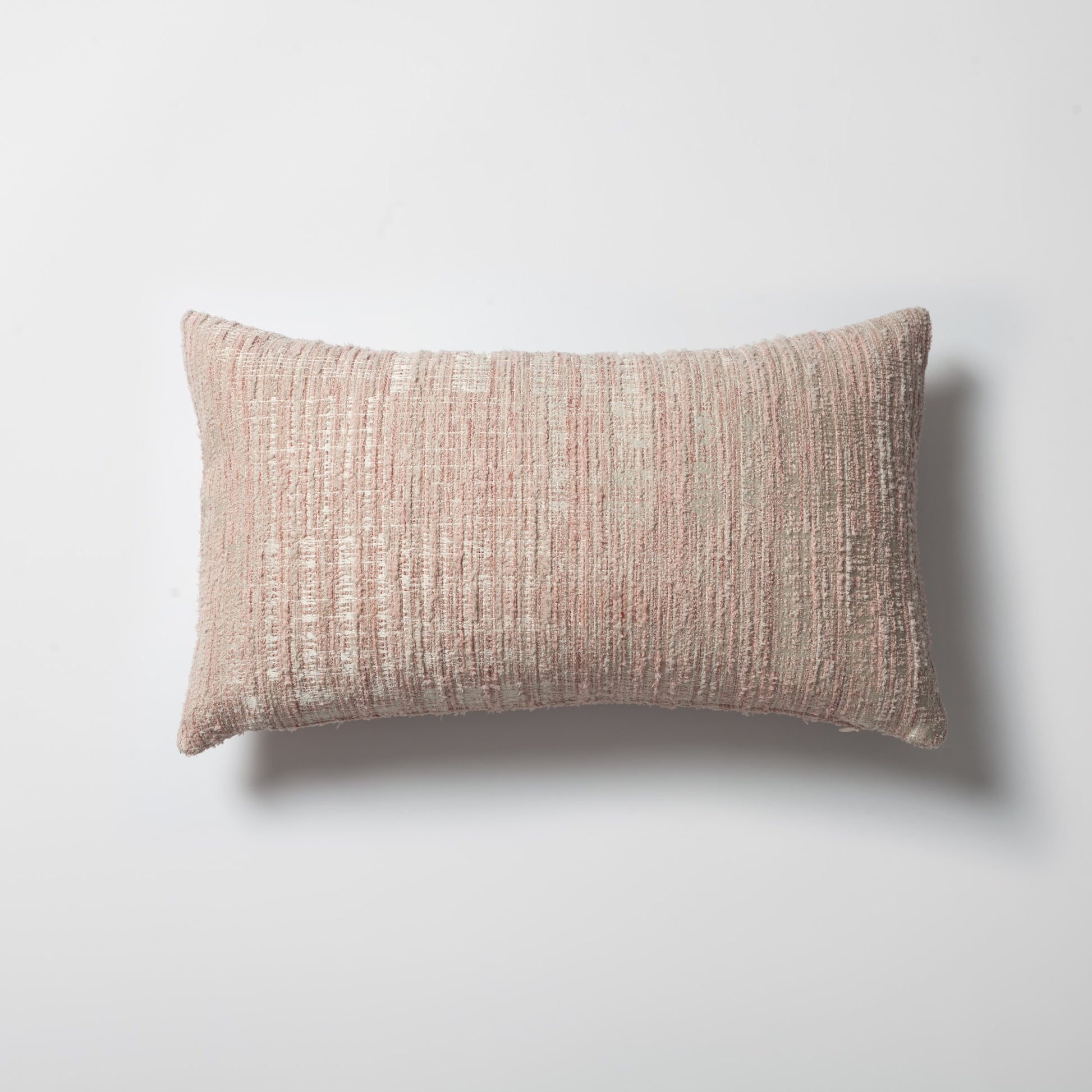 Tweed  - Soyut Desenli Dokulu Dikdörtgen Kırlent 30x50 - Pembe Kırlent