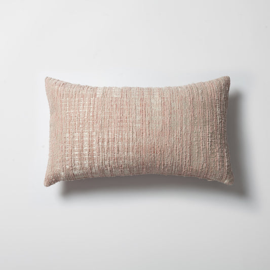 Tweed  - Soyut Desenli Dokulu Dikdörtgen Kırlent 30x50 - Pembe Kırlent