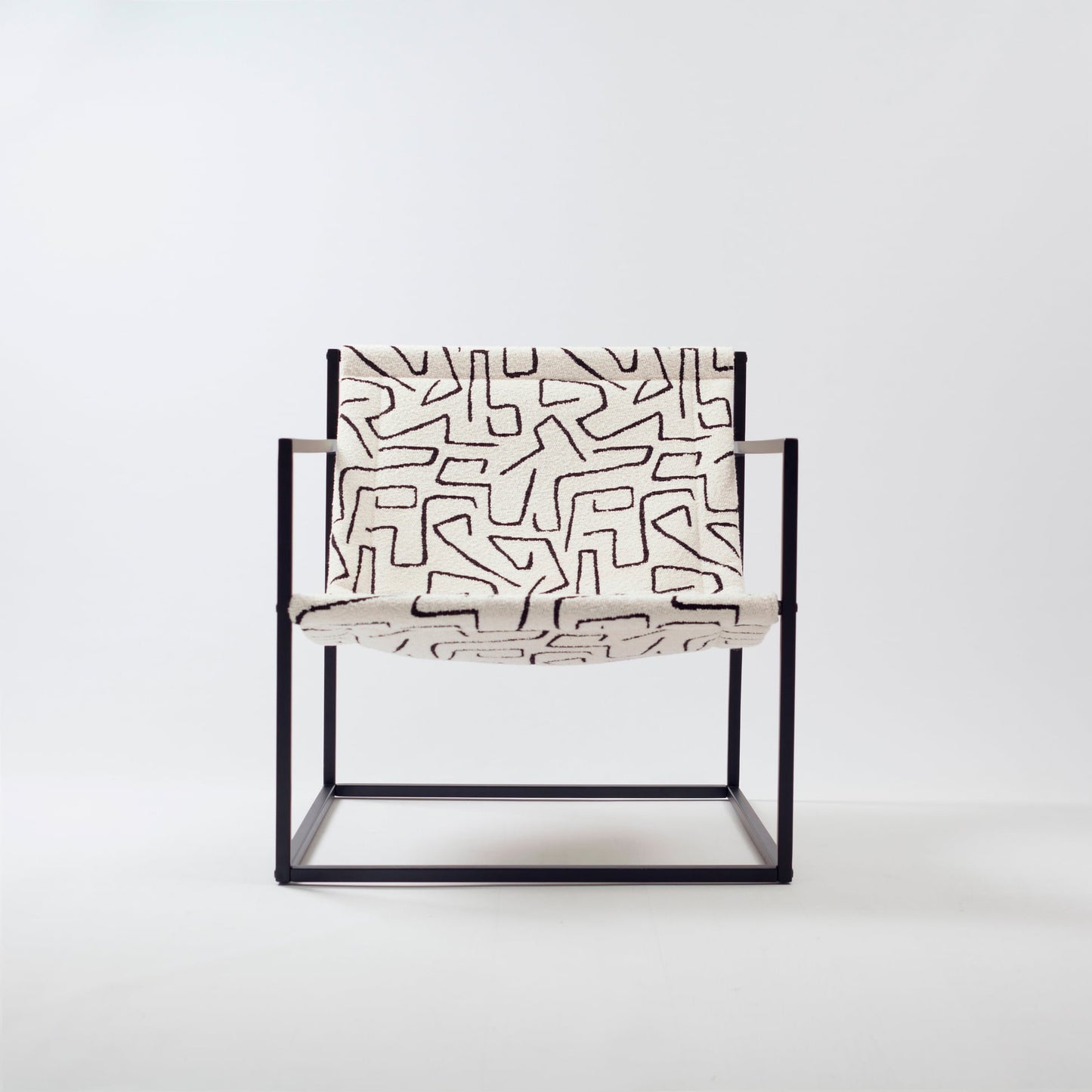 Bernie Chair Metal Koltuk - Beyaz & Siyah Desenli Bernie Chair