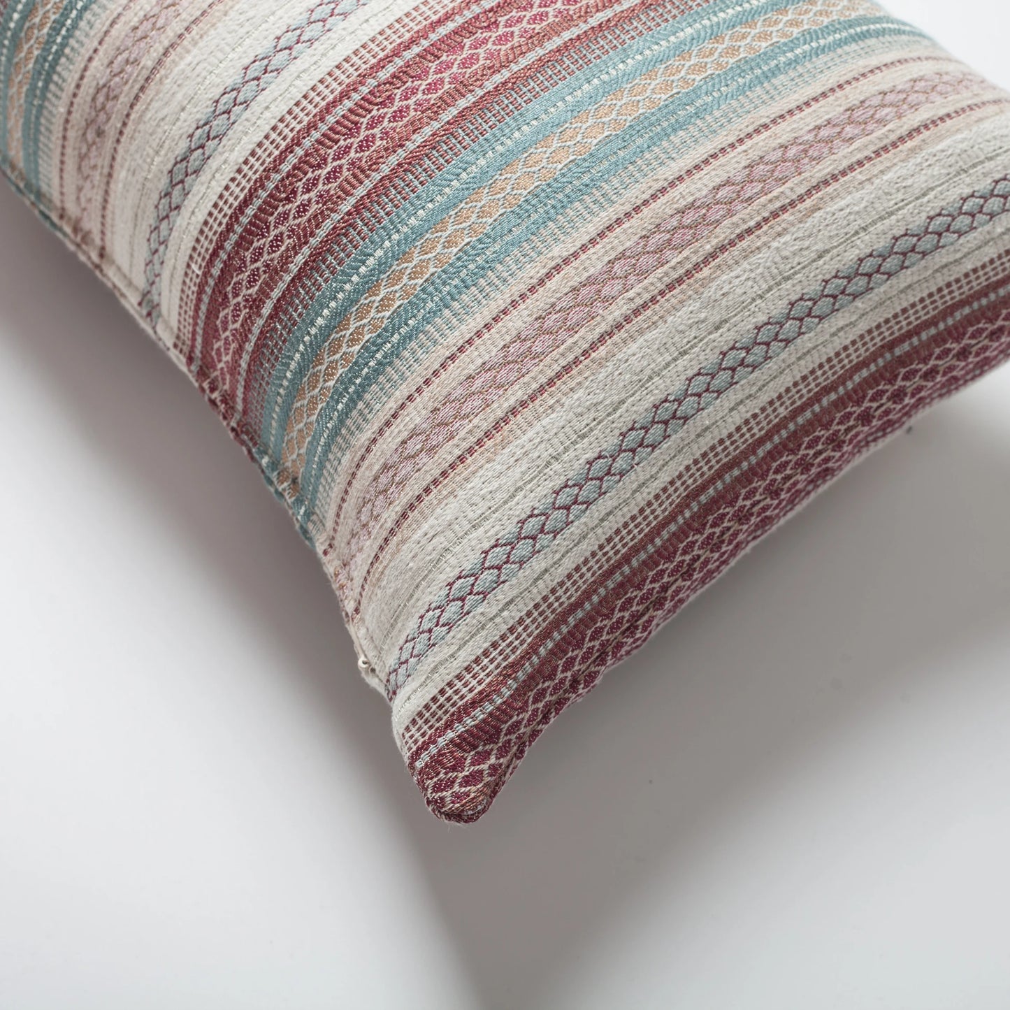 Bohem - Etnik Kilim Desen Çizgili Kırlent 30x50 - Kırmızı