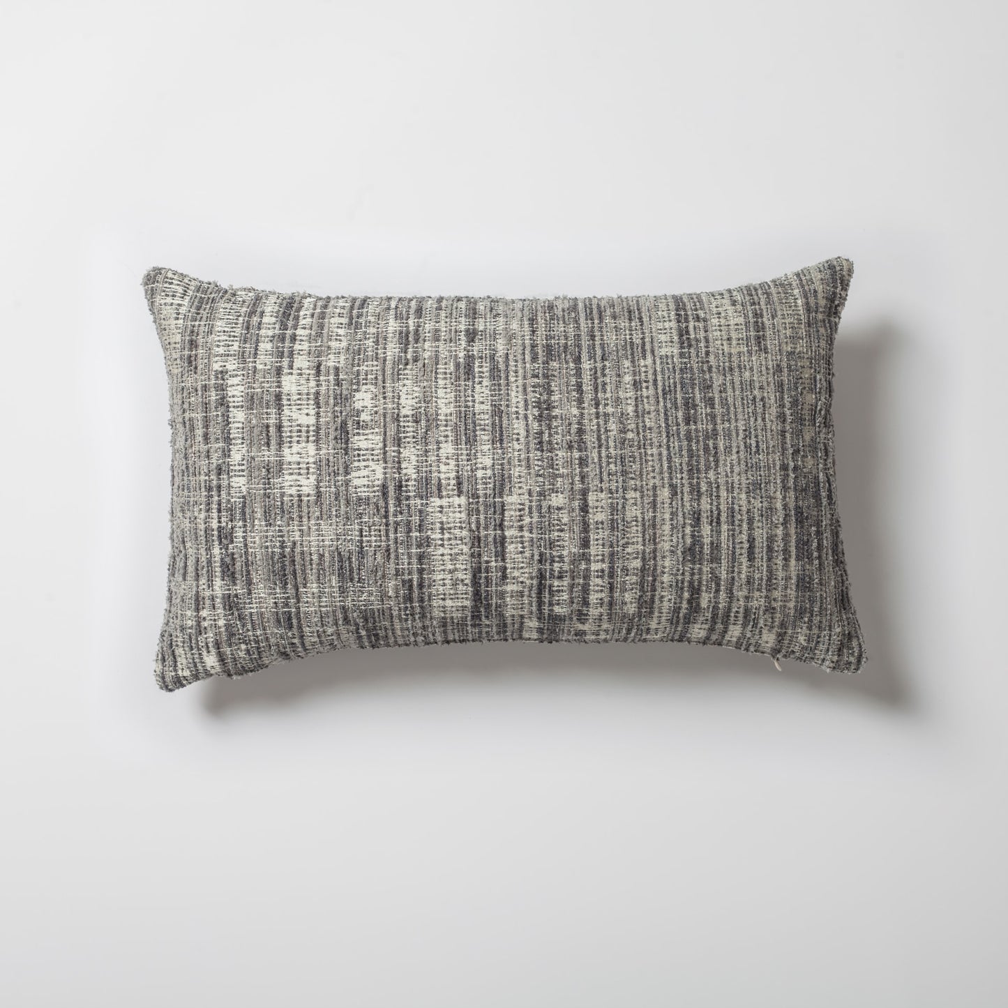Tweed  - Soyut Desenli Dokulu Dikdörtgen Kırlent 30x50 - Gri Kırlent