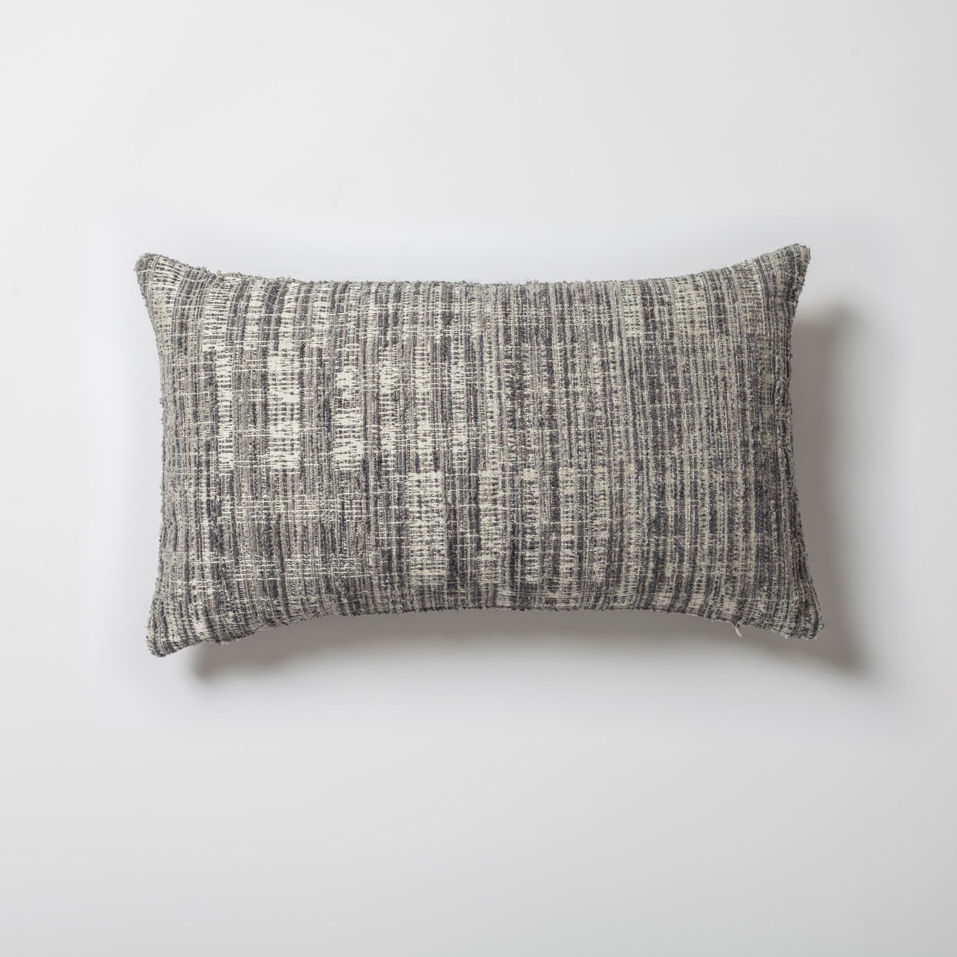 Tweed  - Soyut Desenli Dokulu Dikdörtgen Kırlent 30x50 - Gri Kırlent