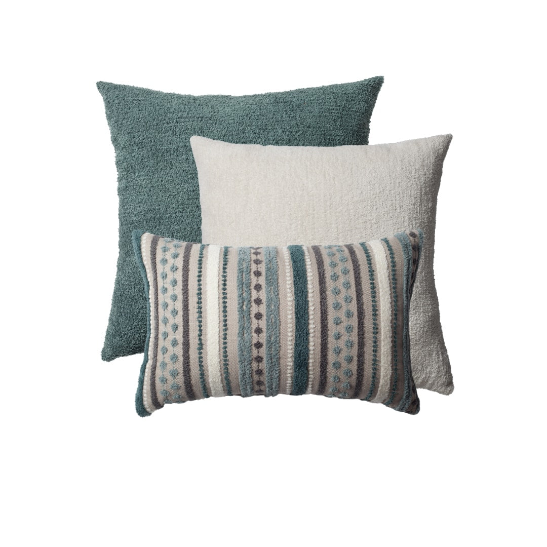 " Nomad & Cozy " - Dekoratif Yastık- 3'lü Kombin Set - Mavi Kırlent Set