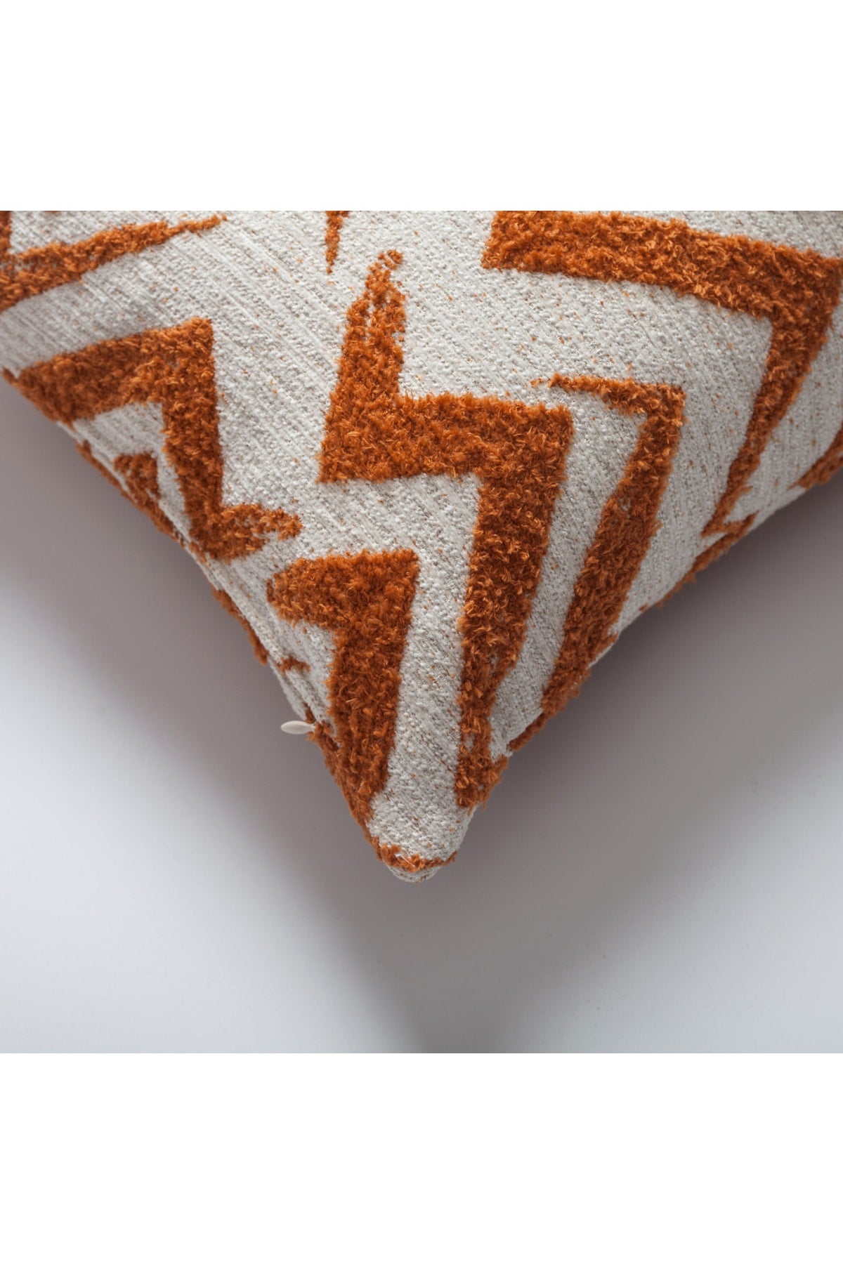 Havana - Zigzag Desenli Kırlent 45x45 - Turuncu & Beyaz