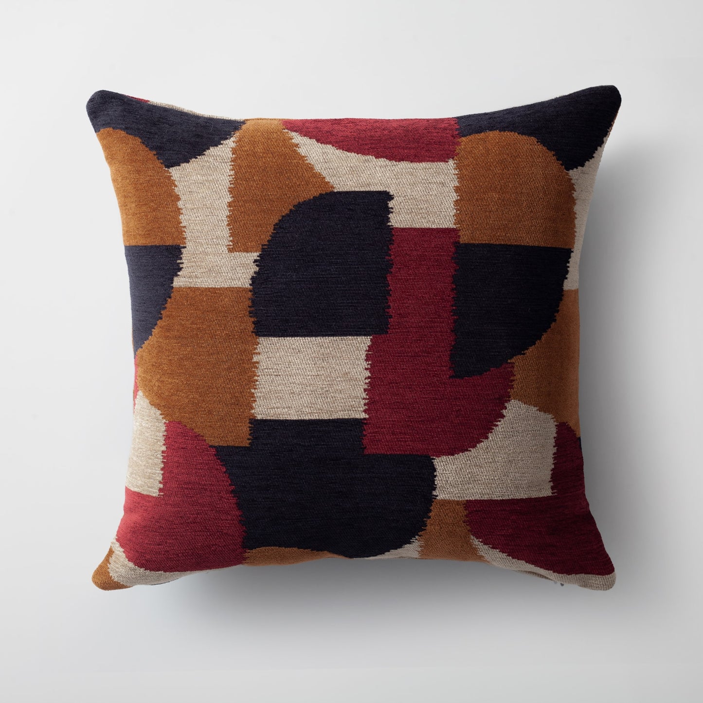Otto  - Geometrik Desenli Modern 50x50 Kırlent - Bordo Kırlent