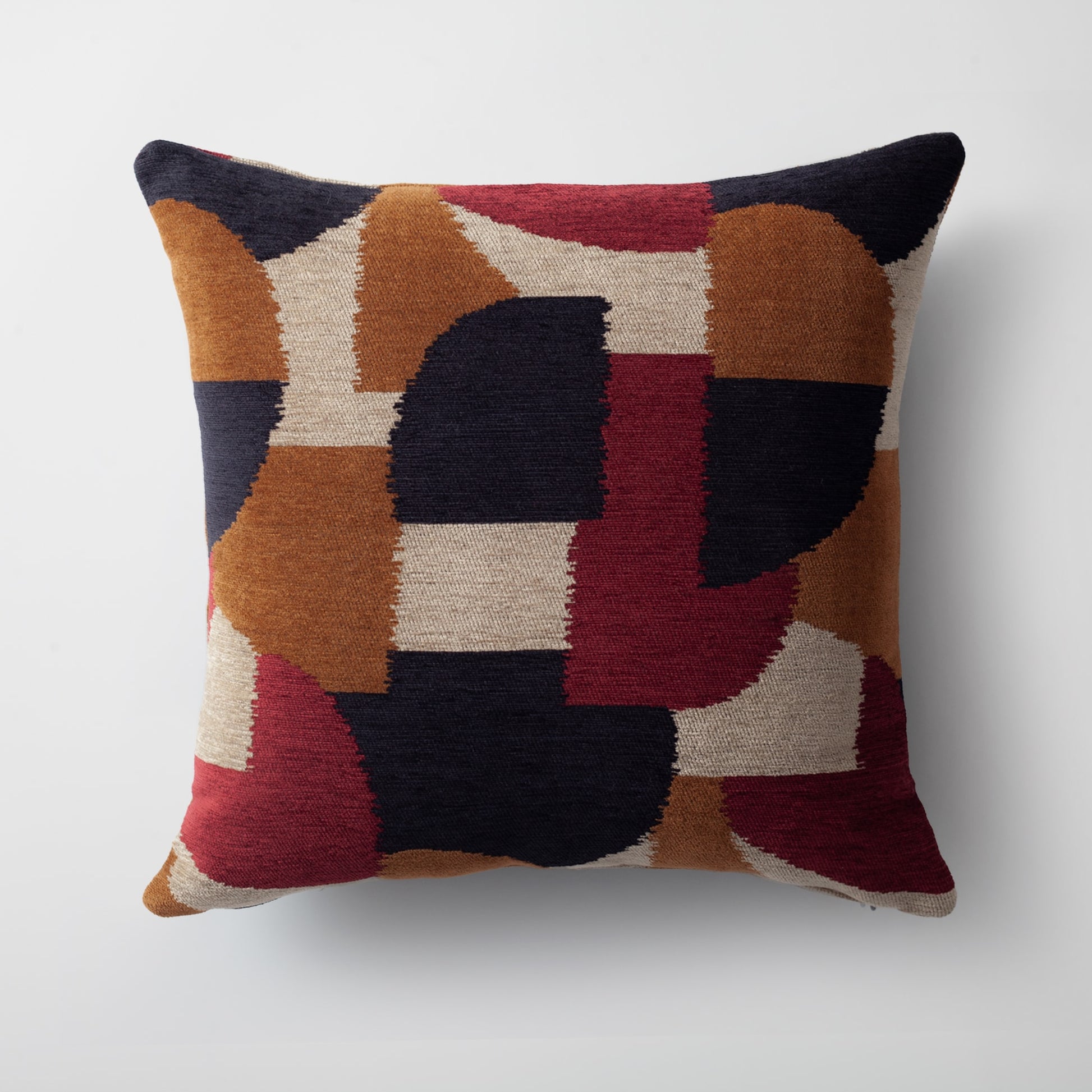 Otto  - Geometrik Desenli Modern 50x50 Kırlent - Bordo Kırlent