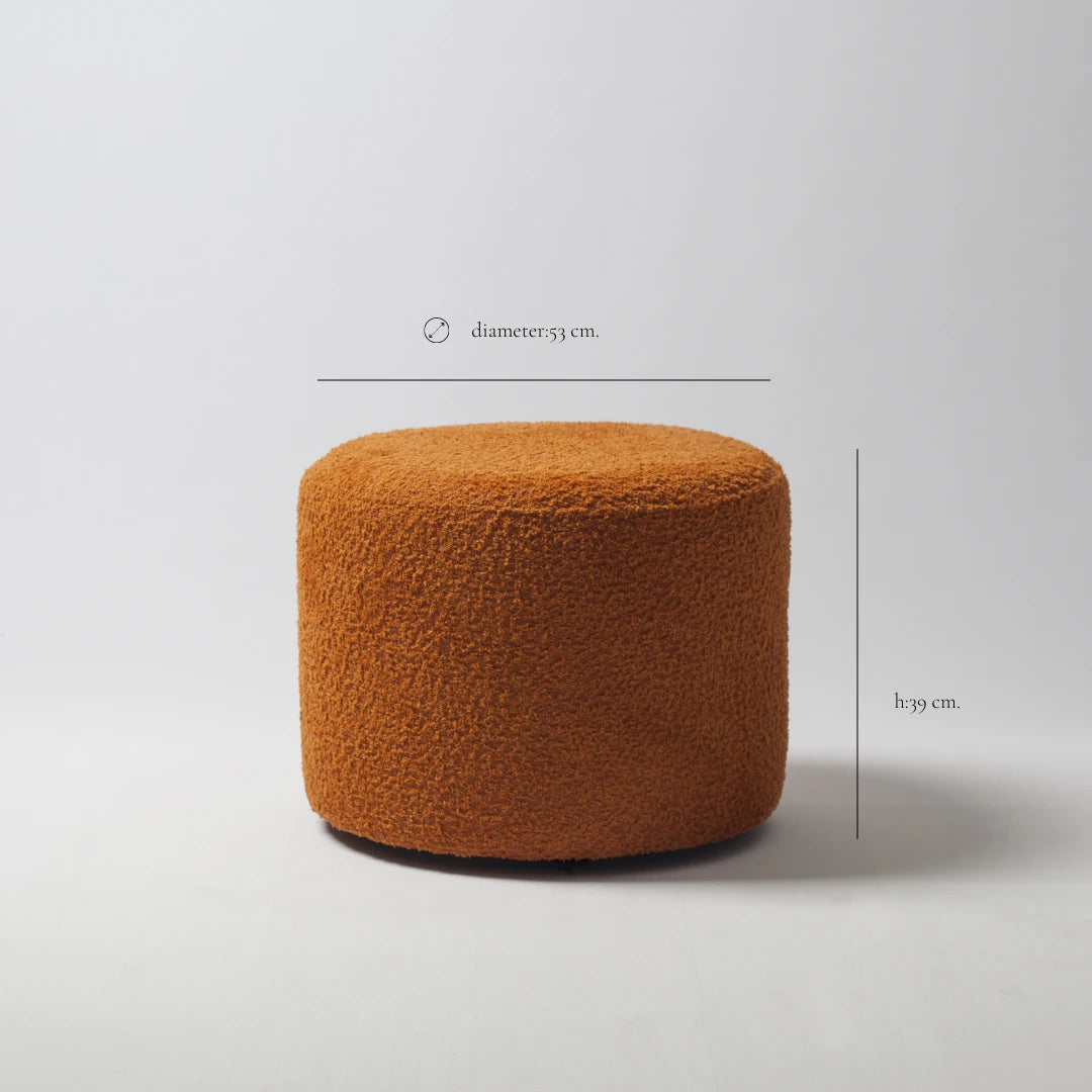 Deco - Puf - Yuvarlak Puf - Turuncu