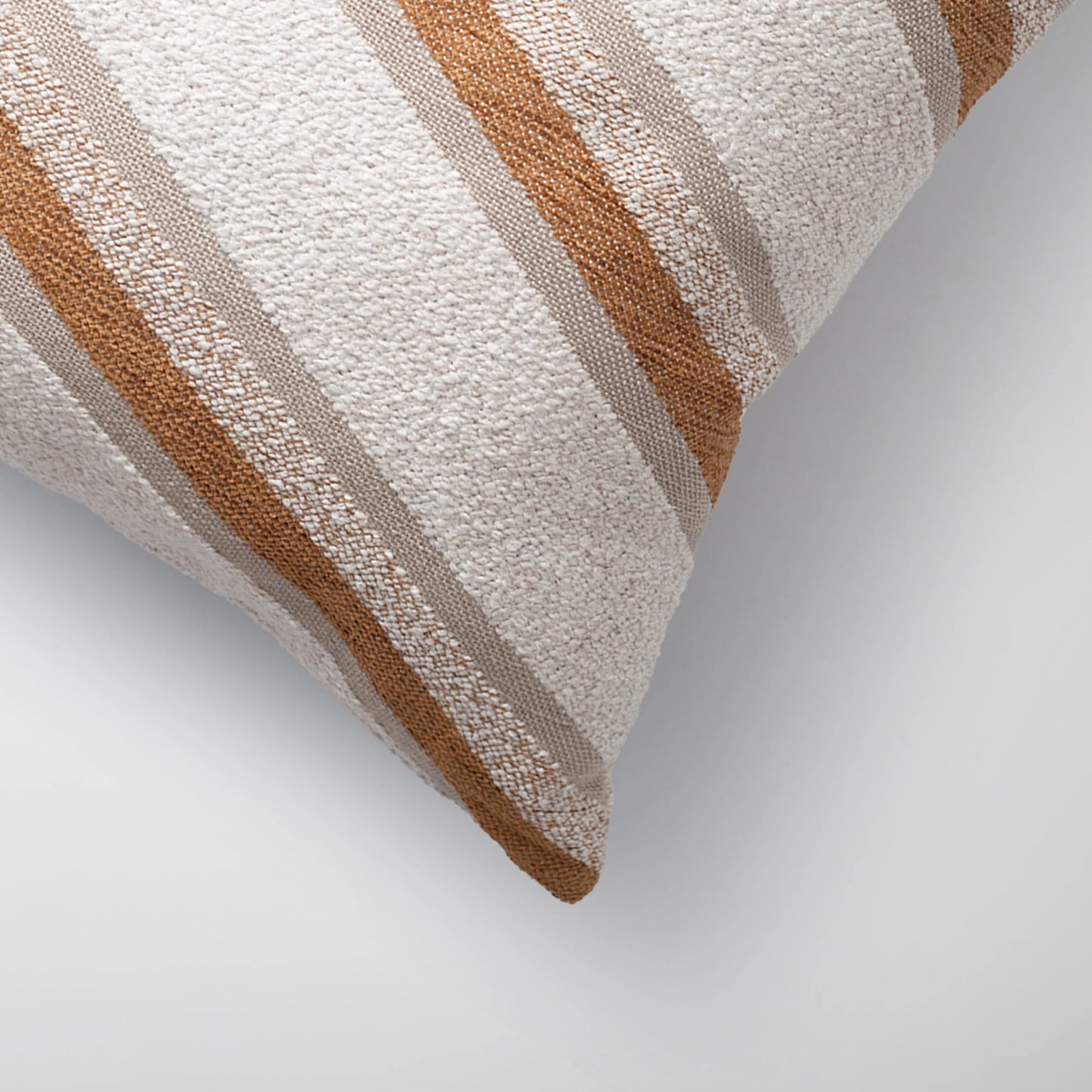 Oblique - Keten Verev Çizgili Desenli Kırlent 50x50 - Hardal