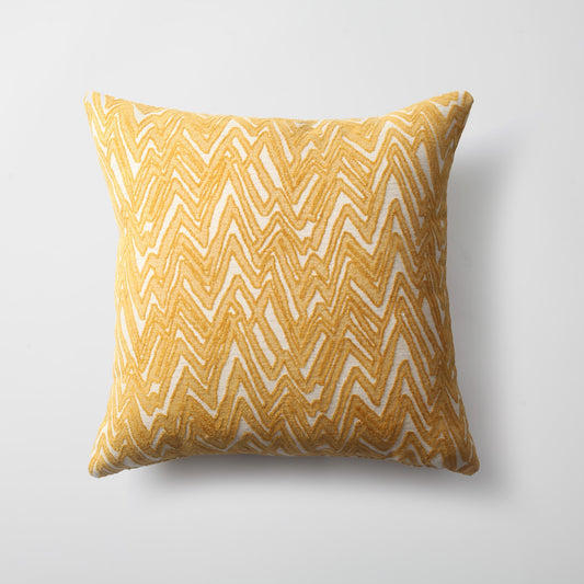 Lucca  - Zigzag Desenli Kare Kırlent 45x45 - Sarı Kırlent