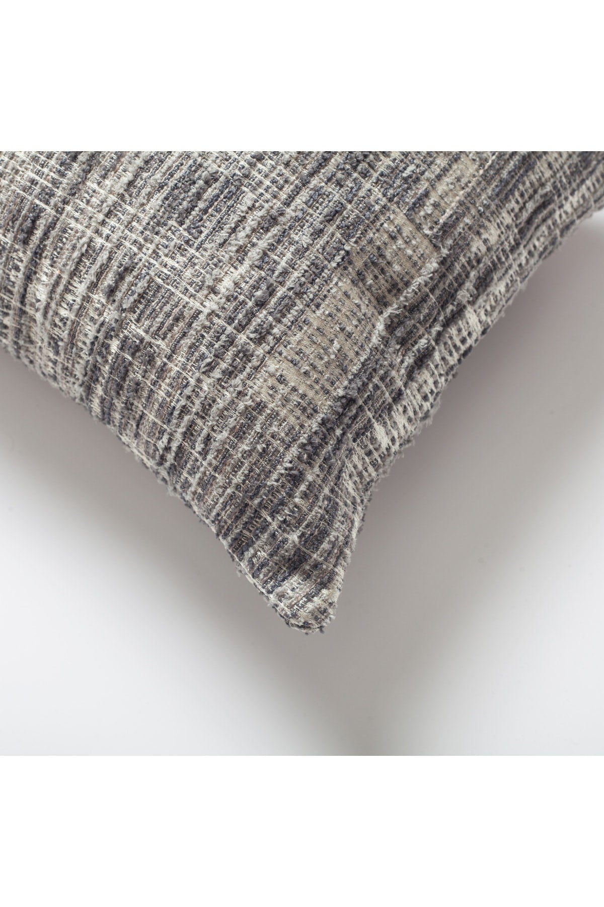 Tweed - Soyut Desenli Dokulu Dikdörtgen Kırlent 30x50 - Gri