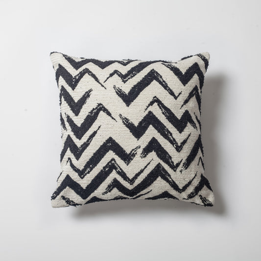 Havana  - Zigzag Desenli Kırlent 45x45 - Siyah & Beyaz Kırlent
