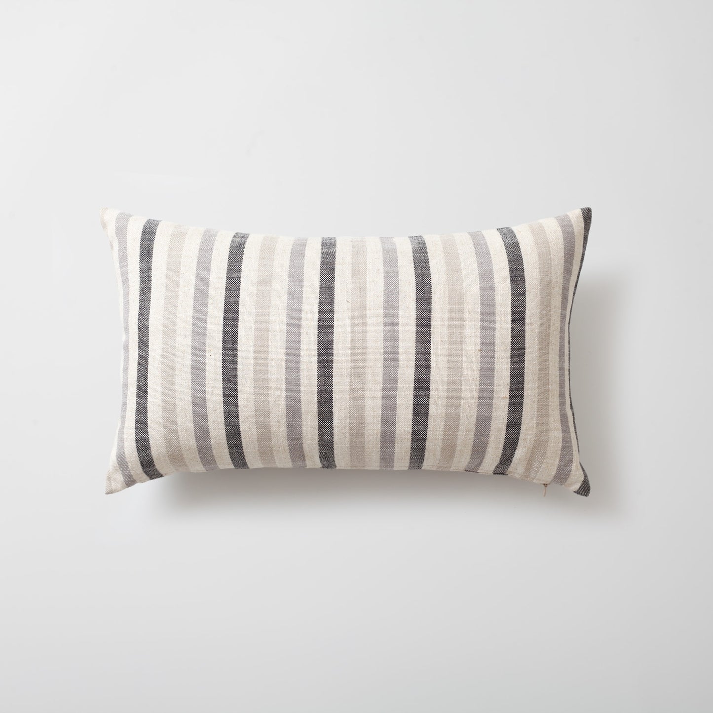 StripeOnStripe - Dekoratif Yastık - 3'lü Kombin Set - Gri & Keten
