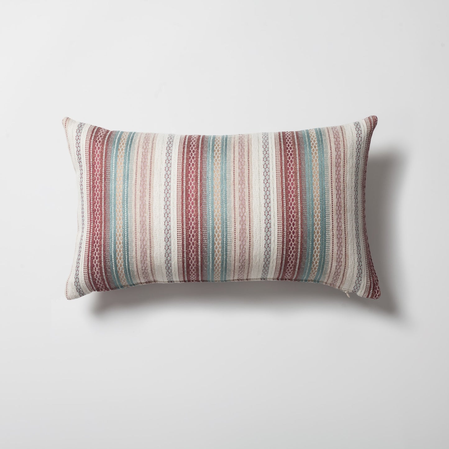 Bohem  - Etnik Kilim Desen Çizgili Kırlent 30x50 - Kırmızı Kırlent