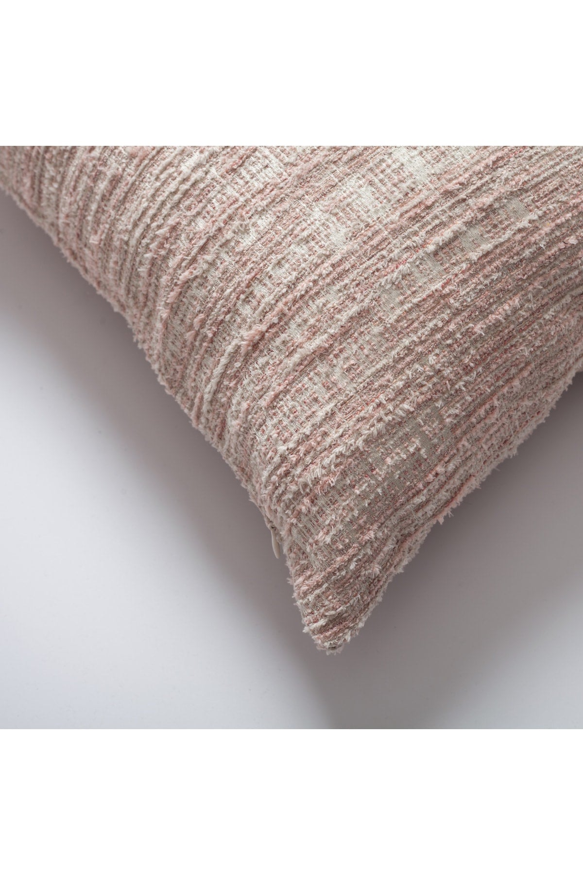 Tweed - Soyut Desenli Dokulu Dikdörtgen Kırlent 30x50 - Pembe