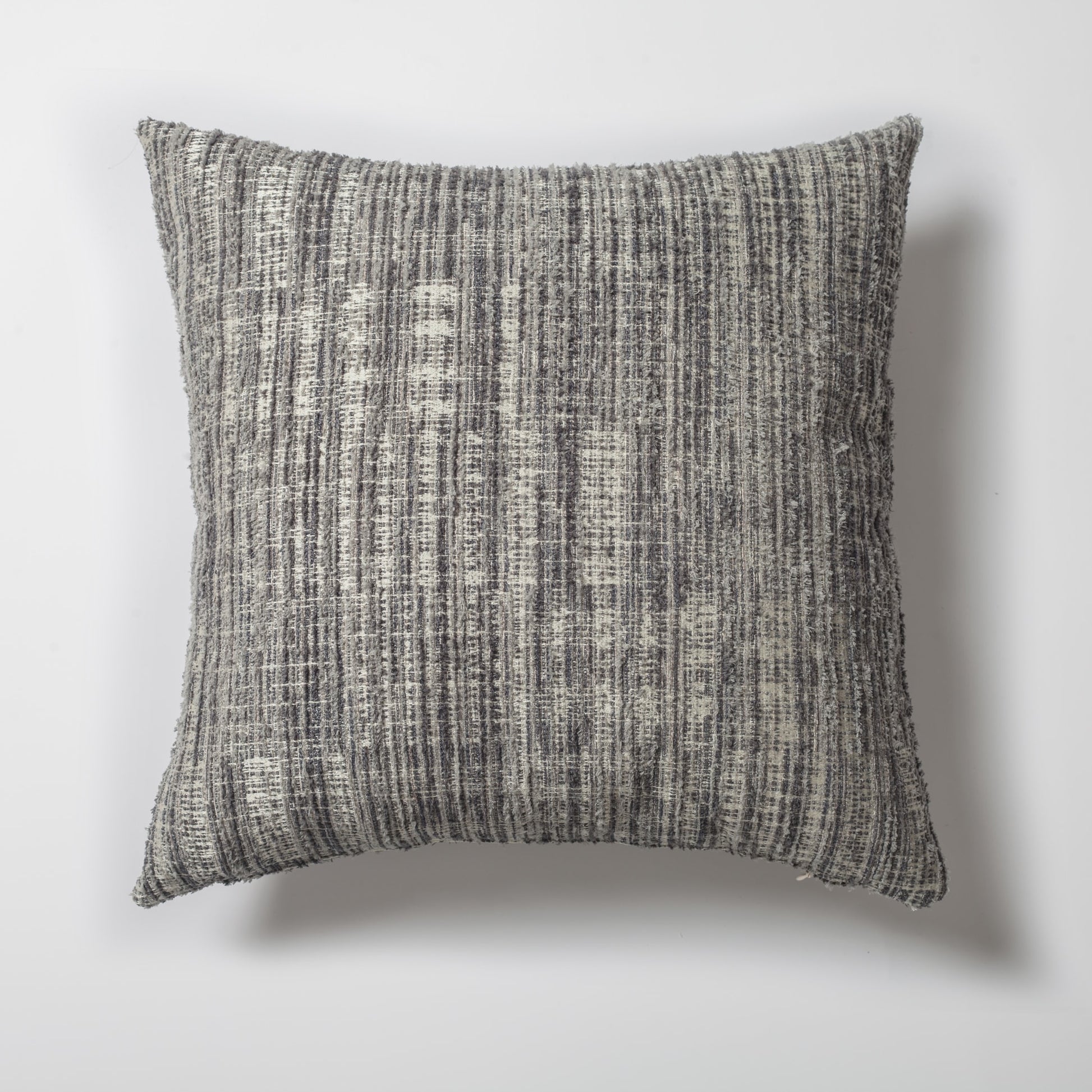 Tweed  - Soyut Desenli Dokulu Kare Kırlent 50x50 - Gri Kırlent