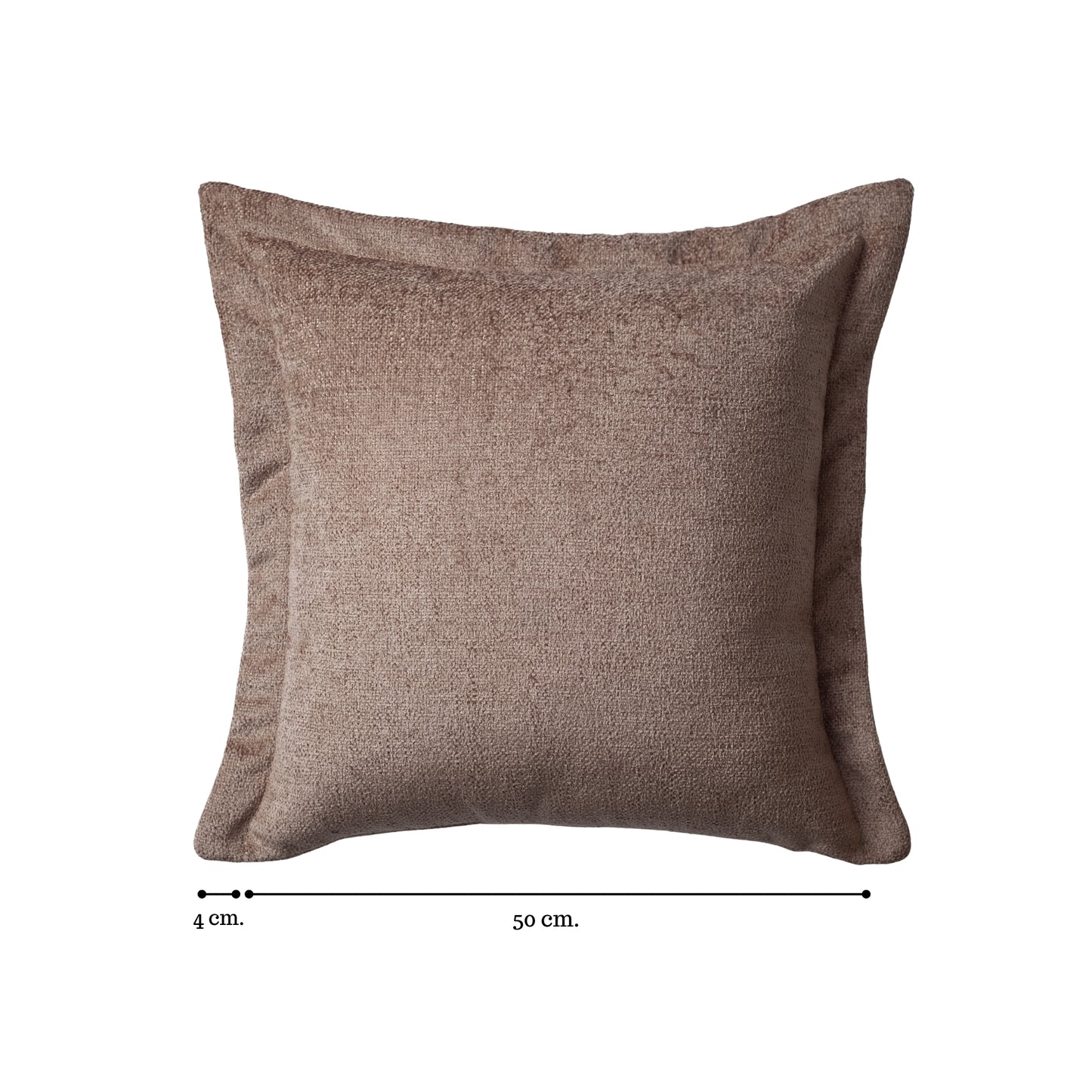 Borla - Kulaklı Düz Renk Dokuma Kırlent 50x50 - Sütlü Kahve