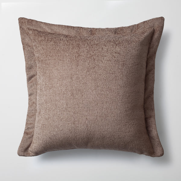 Sütlü kahve kulaklı düz renk dokuma kırlent kılıfı 50x50 cm