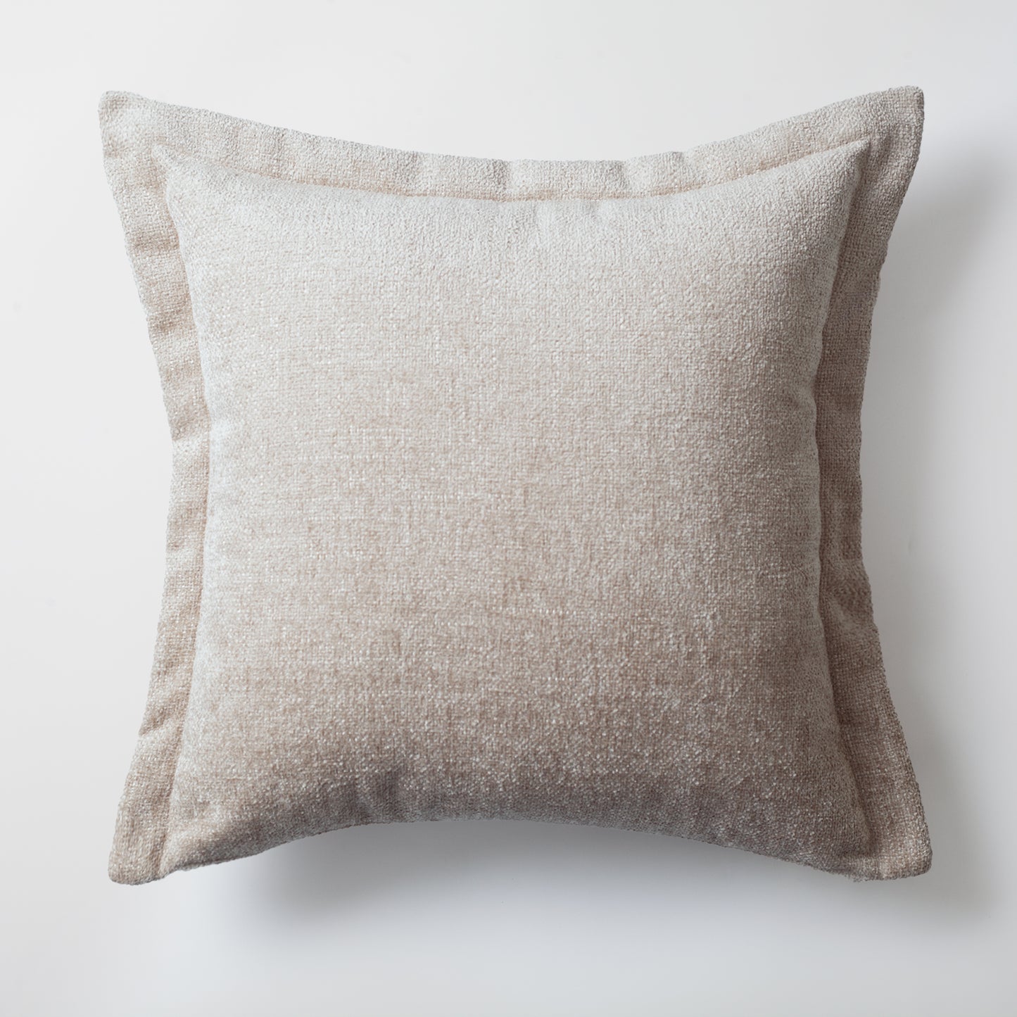 Borla - Kulaklı Düz Renk Dokuma Kırlent 50x50 - Açık Bej