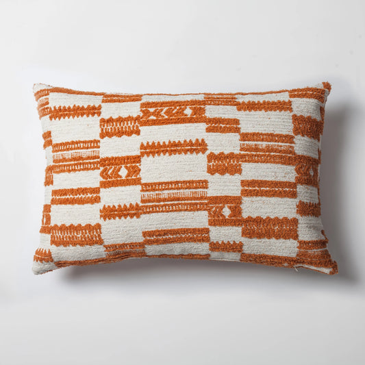 Surya - Turuncu Beyaz Çizgi Desenli Kırlent 40x60