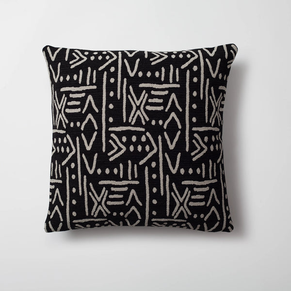 Siyah african desenli kırlent kılıfı 45x45 cm