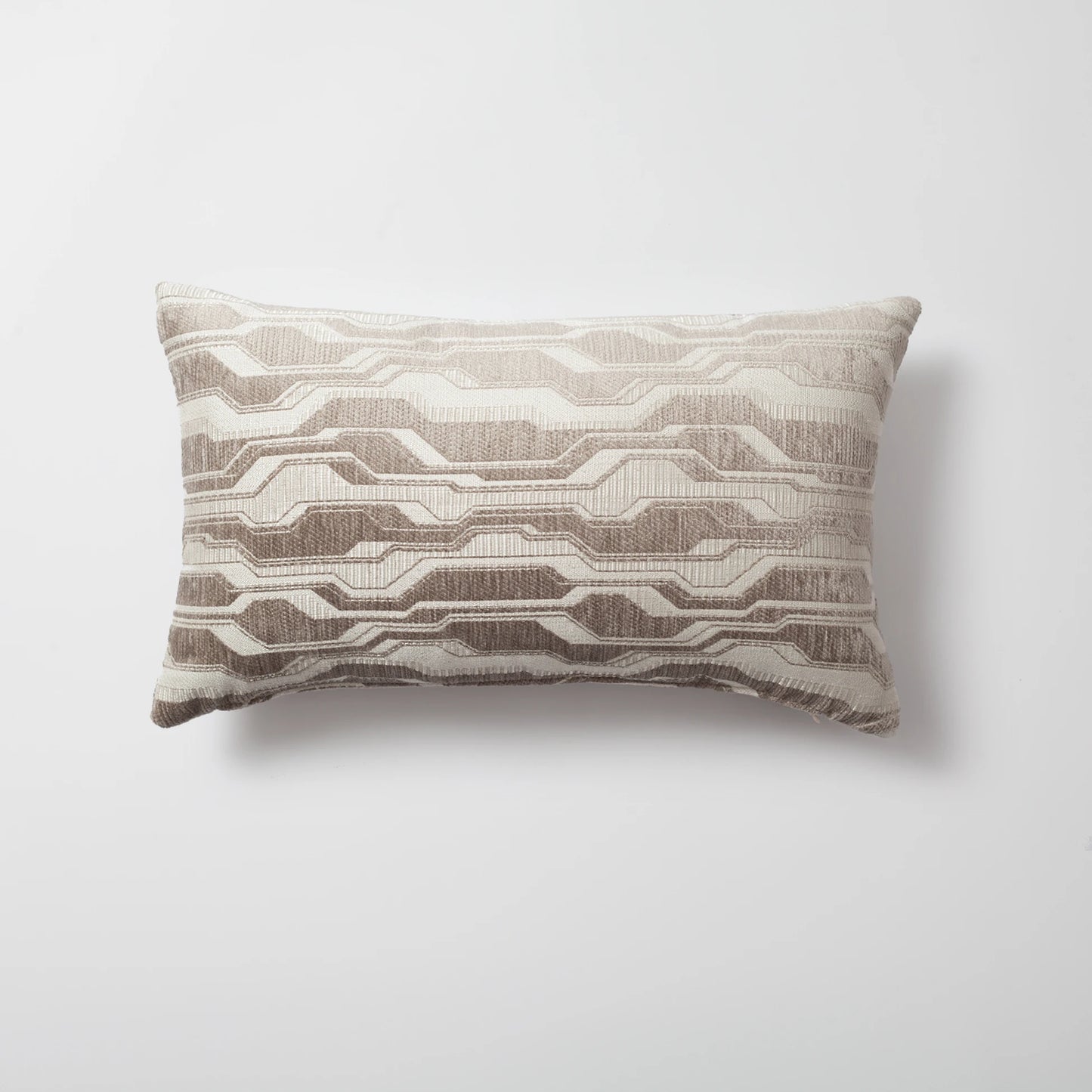 Lebon - Geometrik Desenli 30x50 Kırlent - Vizon