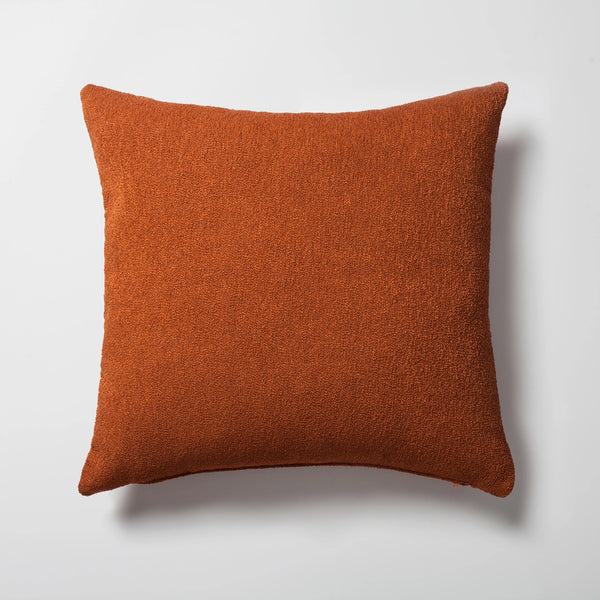Turuncu düz bukle dokuma kare kırlent kılıfı 50x50 cm
