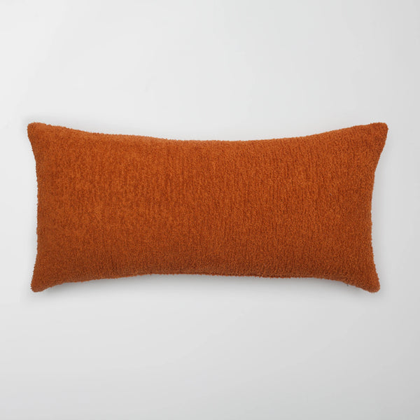 Turuncu sheepskin dokulu tüylü kırlent kılıfı 35x70 cm