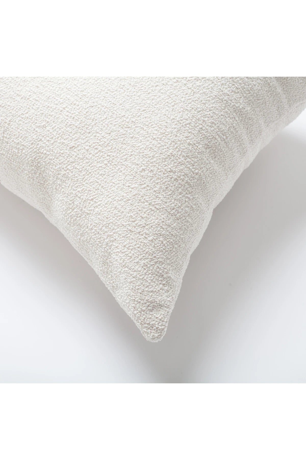 Julia - Düz Bukle Dokuma Kare Kırlent 50x50 - Beyaz