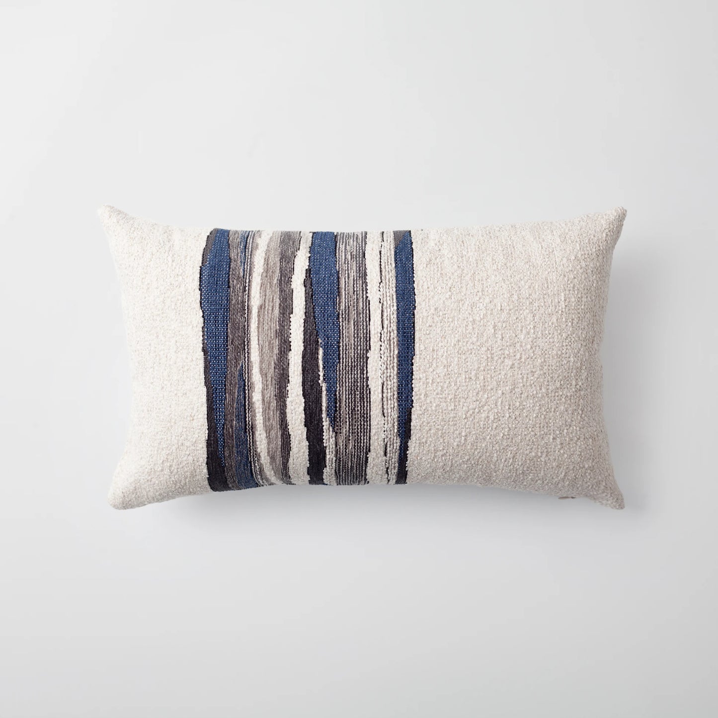 Loom Keten Püsküllü Yatak Runner + 6 Yastıklı Set Kraft Combos - Lacivert