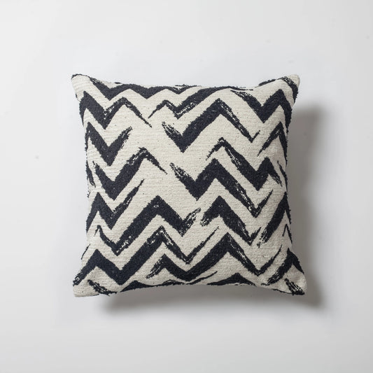 Havana - Zigzag Desenli Kırlent 45x45 - Siyah & Beyaz