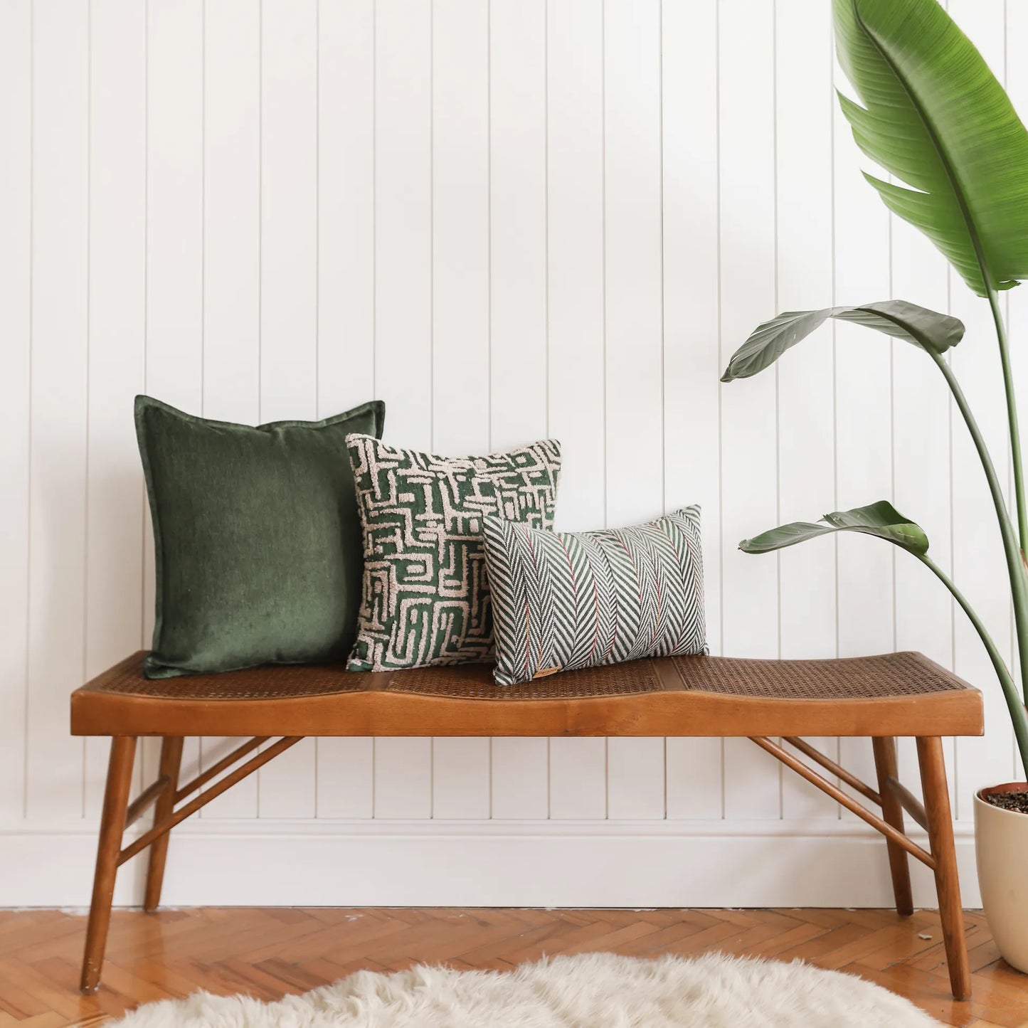 Eliza & Sense - Dekoratif Yastık - 3'lü Kombin Set - Yeşil