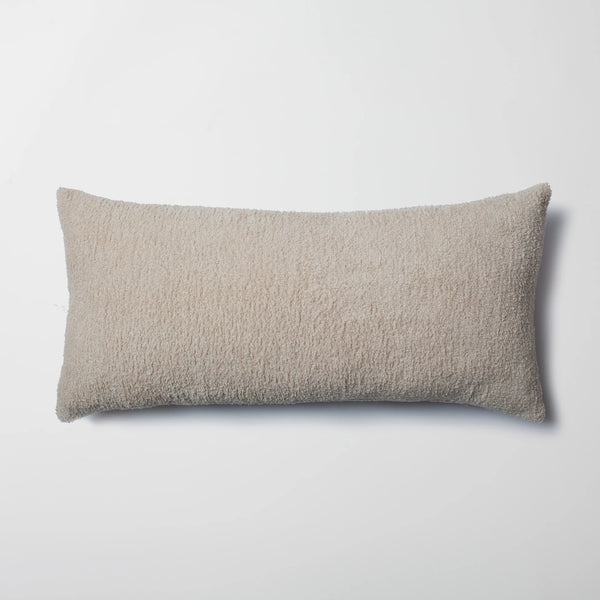 Bej sheepskin dokulu tüylü kırlent kılıfı 35x70 cm