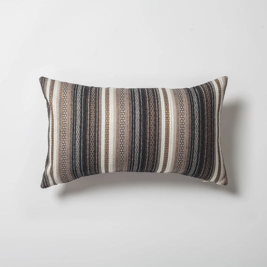 Bohem - Etnik Kilim Desen Çizgili Kırlent 30x50 - Kahverengi