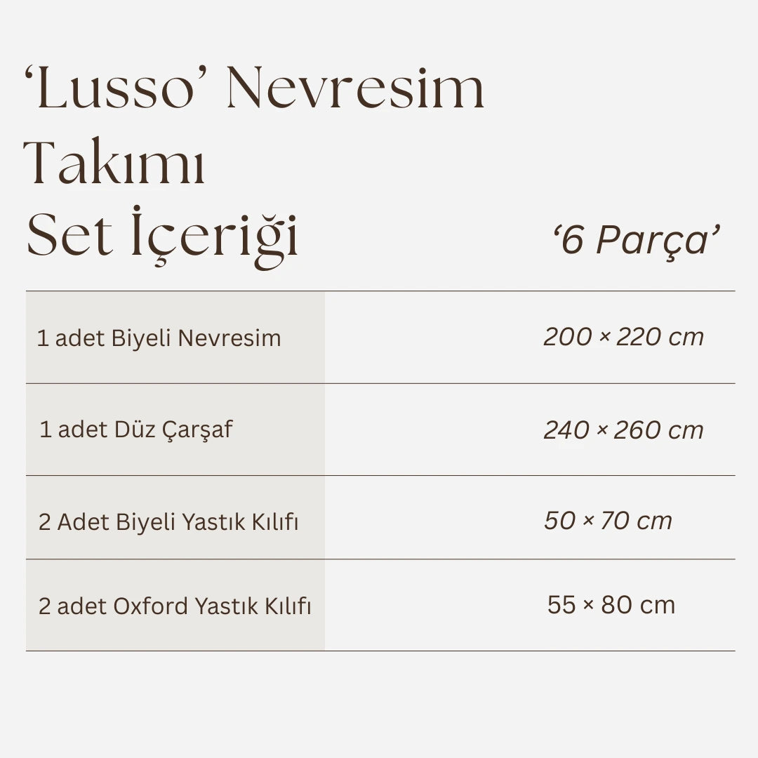 Lusso %100 Pamuk Çift Kişilik Taş Gri Biyeli Beyaz Nevresim Takımı