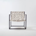Bernie Chair Metal Koltuk - Beyaz & Siyah Desenli