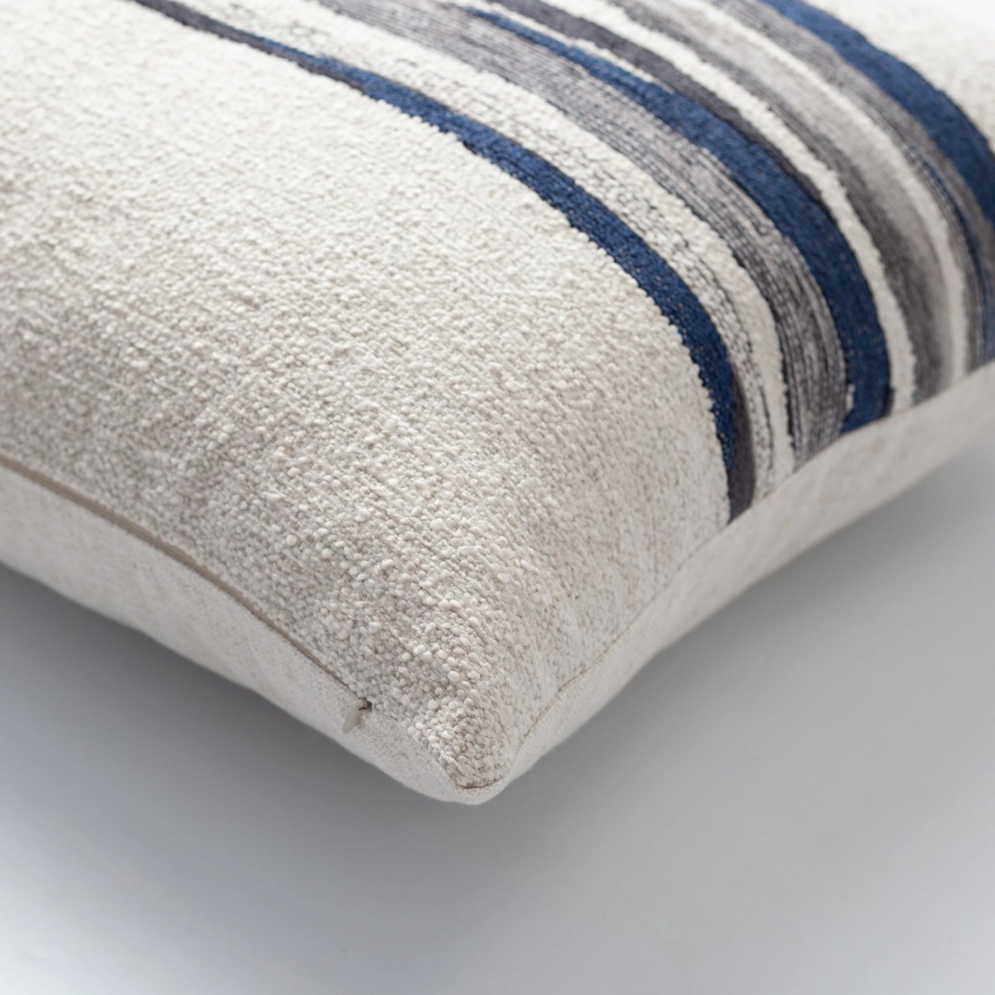 Combos - Keten Zemin Ve Dokuma Desenli Kırlent 50x50 Lacivert