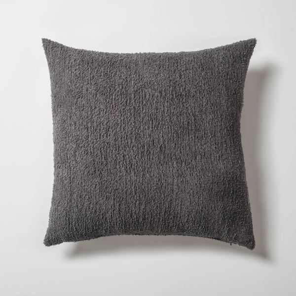 Antrasit sheepskin dokulu tüylü kırlent kılıfı 50x50 cm