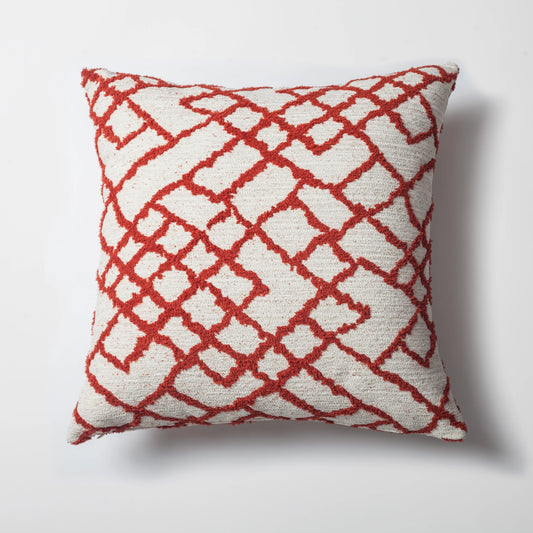 Kırmızı etnik kilim desenli kırlent kılıfı 50x50 cm