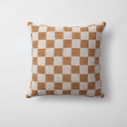 Mojo - Keten Dama Desenli Kırlent 45x45 - Hardal